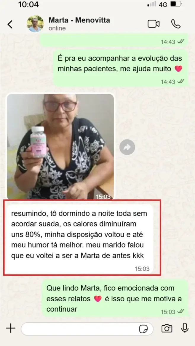 Conversa de WhatsApp com Marta — depoimento 2